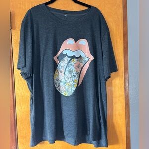 Graphic Tee with Floral Tongue Design